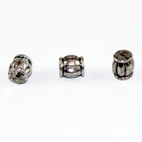 Striped Barrel Spacer Bead - Antique Silver