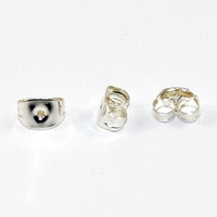 Stud Earring Back - Butterfly - Pair - Silver