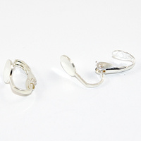 8mm Pad Clip on Earring - Pair - Silver