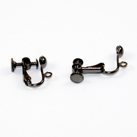 4mm Dome with Drop Screw on Earring - Pair  - Gunmetal