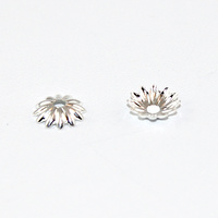 Corrugated Large Bead Cap - Silver