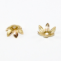 6 Point Leaf Bead Cap - Gold