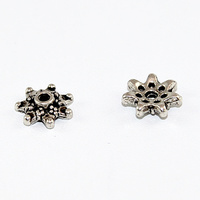 8 Point Bead Cap - Antique Silver