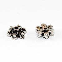 6 Point Bead Cap - Antique Silver
