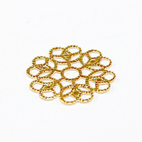 15mm Round Filagree Stamping - Gold