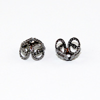 4 Leaf Lace Bead Cap - Gunmetal