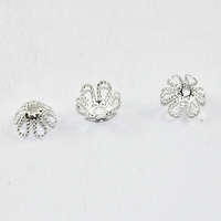 6 Point Lace Bead Cap - Silver