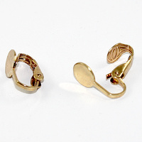 8mm Pad Clip on Earring - Pair - Gold