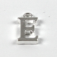 Letter "E" Charm - Silver Plate