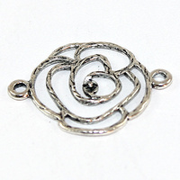 Open Flower Connector - Antique Silver  