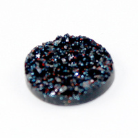 18mm "Druzy" Resin Cabochon - Black Glitter