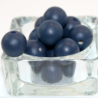 20mm Round Wooden Beads - Navy - 8 Piece Bag