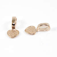 Heart Pendant Glue on Mount - Rose Gold