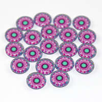12mm Mandala Patterned Glass Cabochon - Purple