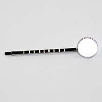 12mm Cabochon Setting Bobby Pin - Antique Silver Plated