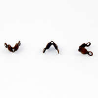 4mm Calotte Cover with 2 Closed Loops - Antique Copper Plated