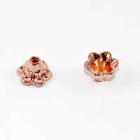 10mm 6 Petal Flower Bead Cap - Rose Gold