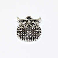 Owl 16mm Charm - Antique Silver Plated