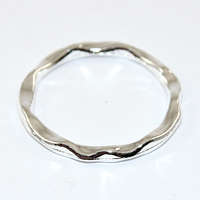 24mm Hammered Circle Ring  - Silver