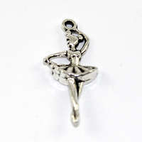 Dancing Ballerina Charm - Antique Silver
