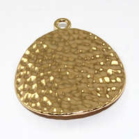 26mm Hammered Round Charm - Gold
