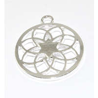 20mm Carved Mandala Charm - Silver