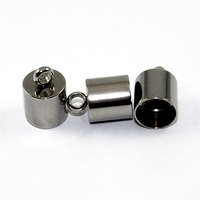 8mm Stainless Steel Cord End - Glue in