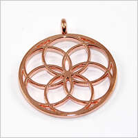 30mm Carved Flower Mandala - Rose Gold