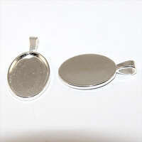 25mm x 18mm Oval Cabochon Pendant Setting - Silver