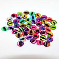 10mm Eye Pattern Glass Cabochon - Mixed Colours