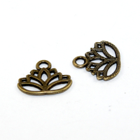 Lotus Flower Charm - Antique Bronze - 2 Pieces