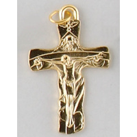 Crosses & Crucifixes - Trinity (Small) 40mm Crucifix - Gold Plate