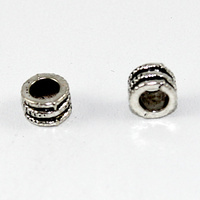 6mm Carved Tube Beads - Antique Silver