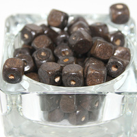 Cube Wooden Bead - Dark Brown - 50 Piece Bag