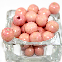 Pack of 34 - Round Wooden Bead - Light Pink