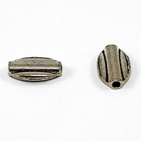 9mm x 14mm Flat Oval Bead - Antique Silver - Discontinued