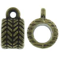 6mm x 11mm Chevron Pattern Hanger Bead with one loop  - Antique Bronze