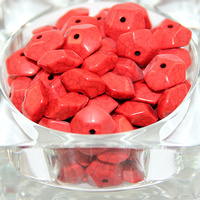 Imitation Turquoise 15mm x 13mm Octagon Beads - Red - 20 Piece Bag
