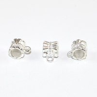 Hanger Bead with one Loop - Bright Silver