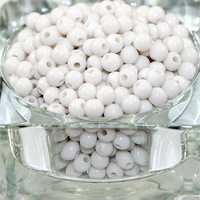 6mm Opaque Acrylic Round Bead - White - 100 Piece Bag