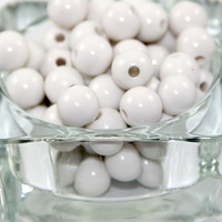12mm Opaque Acrylic Round Bead - White - 50 Piece Bag