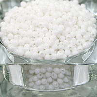 4mm Opaque Acrylic Round Bead - White - 200 Piece Bag