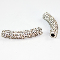Rhinestone Encrusted Tube - Crystal on White