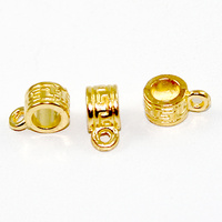 Hanger Bead with one Loop - Bright Gold