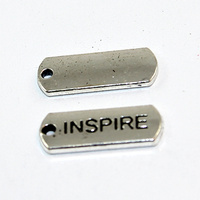 21mm Zinc Alloy Stamped Pendant - Inspire - Antique Silver