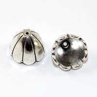 15mm x 17mm Petal Bead Cap - Antique Silver
