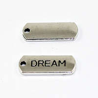 21mm Zinc Alloy Stamped Pendant - Dream - Antique Silver