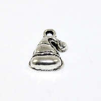 Hat with Pom Pom Charm - Antique Silver