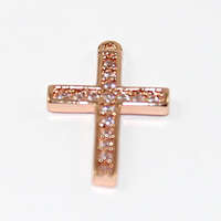 15mm x 10mm Micro Pave Cross Charm - Rose Gold
