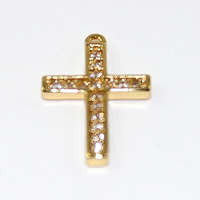 15mm x 10mm Micro Pave Cross Charm - Gold